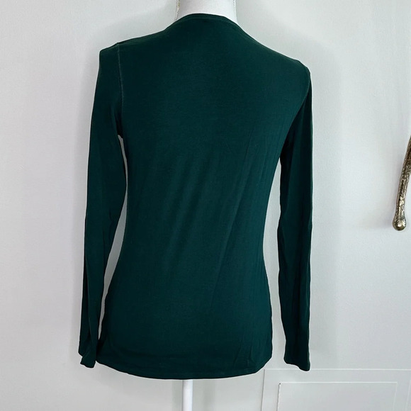 Elie Tahari Hunter Green Long-Sleeved Top Sz. S - Picture 2 of 5